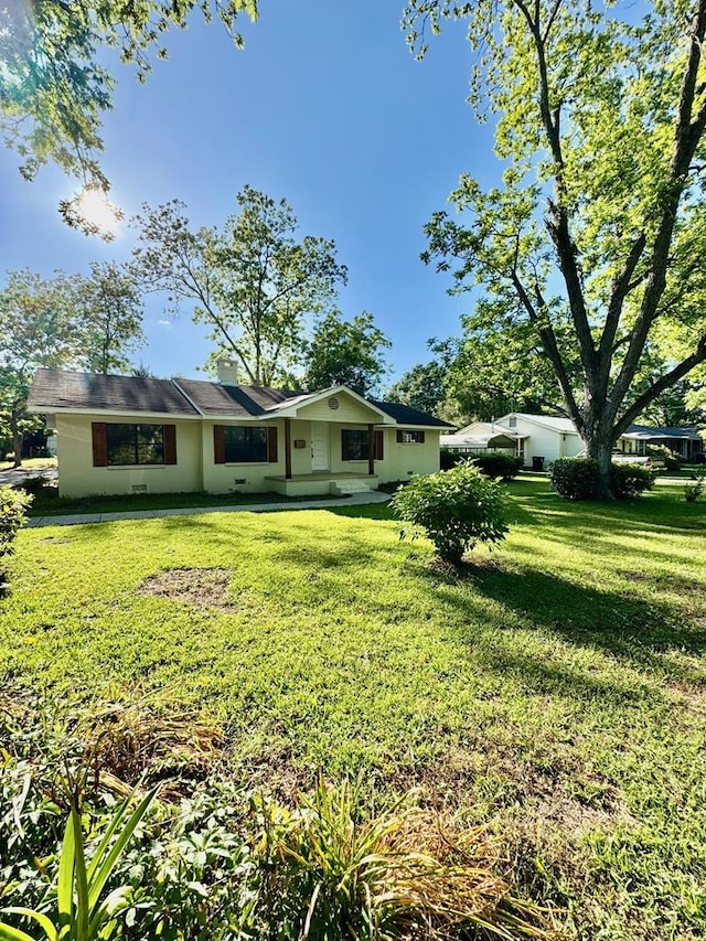 back of house featuring a yard