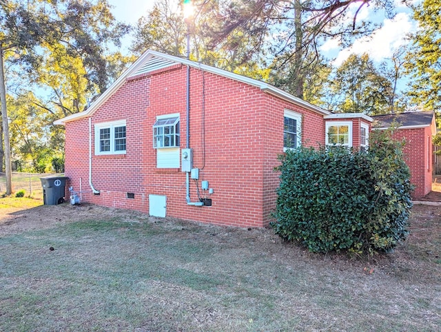 view of property exterior featuring a yard