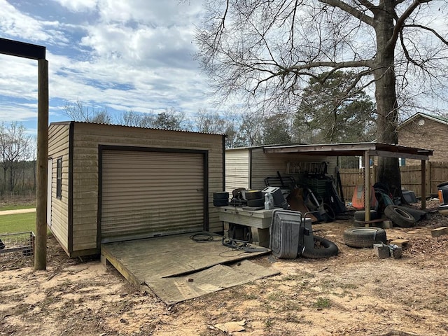 view of garage