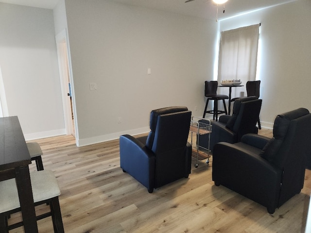 512 Gladstone Way, Dothan, AL 36305 - sitting room featuring light wood-style floors, a ceiling fan, and baseboards