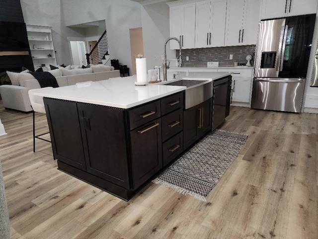 512 Gladstone Way, Dothan, AL 36305 - kitchen featuring stainless steel refrigerator with ice dispenser, a sink, dishwasher, and white cabinetry