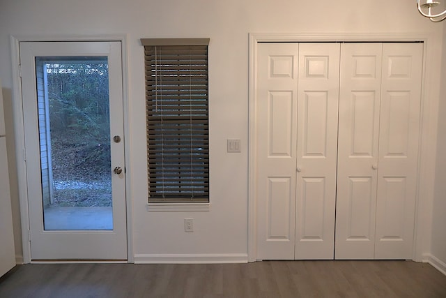 doorway featuring hardwood / wood-style floors