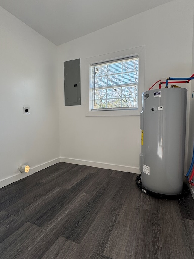 utilities featuring water heater and electric panel