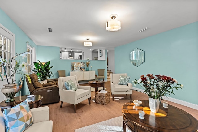 living room featuring hardwood / wood-style flooring