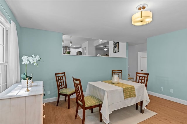 dining area featuring light hardwood / wood-style flooring