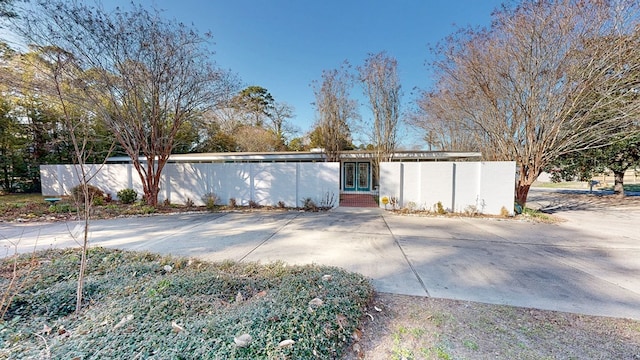 view of front of home featuring french doors