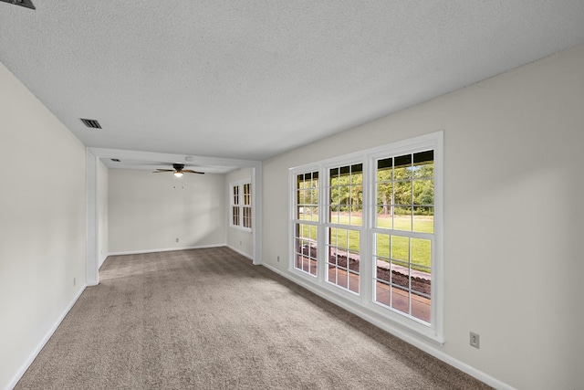 351 Hayborn Rd, Webb, AL 36376 - unfurnished room featuring carpet flooring, ceiling fan, and a textured ceiling