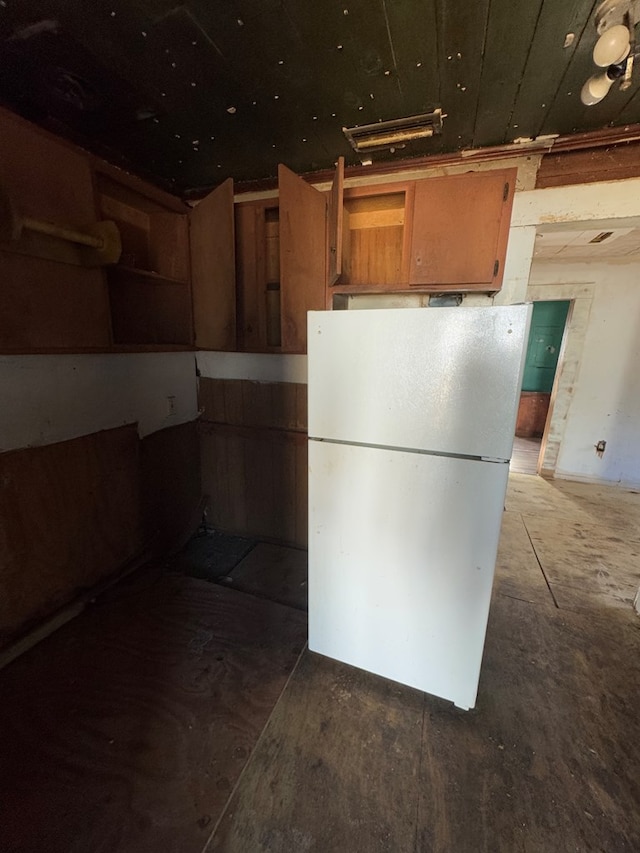 kitchen featuring white fridge