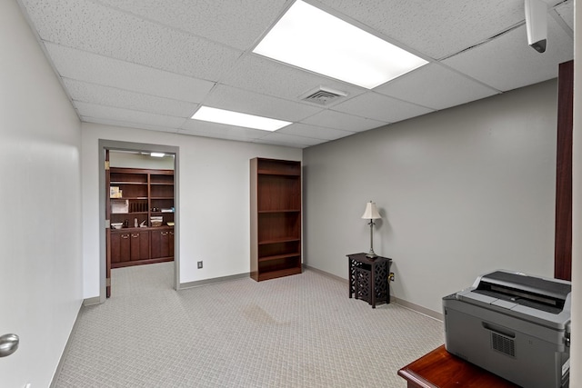 2054 John D Odom Rd, Dothan, AL 36303 - misc room featuring carpet, baseboards, and a drop ceiling