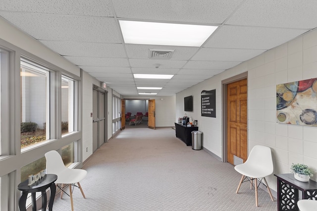 2054 John D Odom Rd, Dothan, AL 36303 - hallway featuring a paneled ceiling and light colored carpet