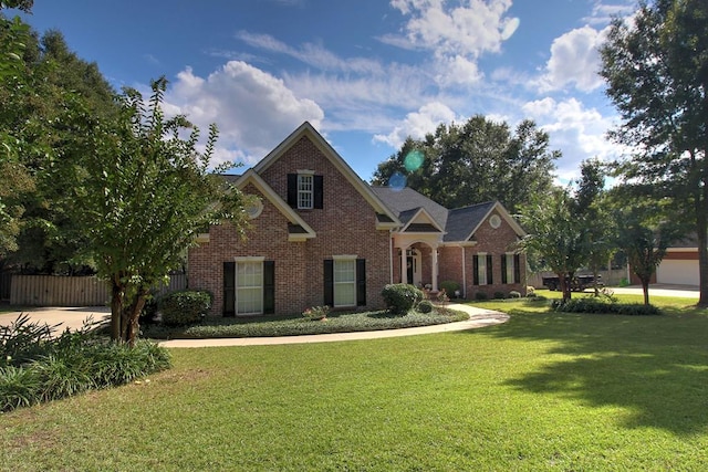 craftsman inspired home featuring a front lawn