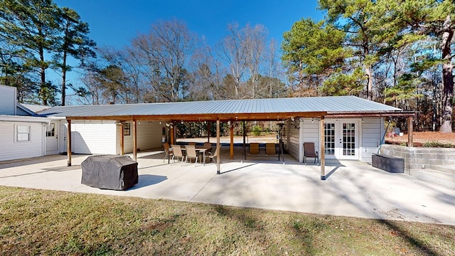 exterior space with french doors