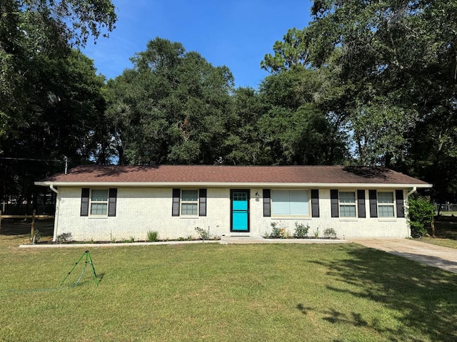 471 Faith St, Enterprise, AL 36330 - ranch-style house with a front lawn and brick siding