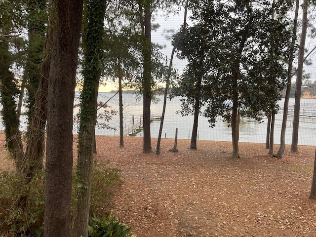 view of landscape with a water view