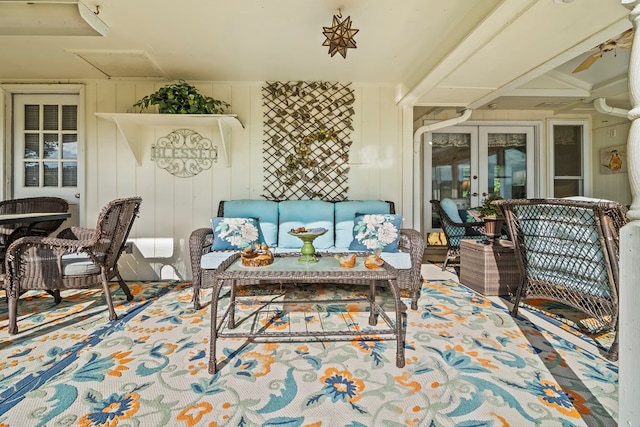13215 E State Highway 52, Hartford, AL 36344 - view of patio / terrace featuring french doors and an outdoor living space