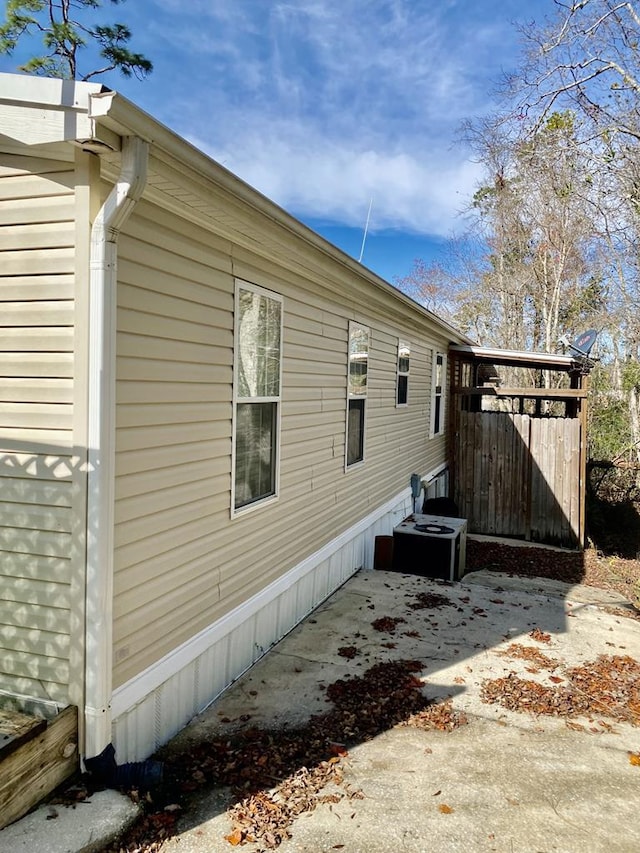 view of home's exterior featuring central air condition unit