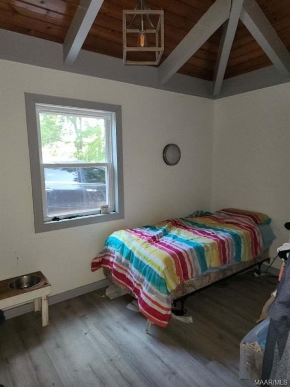 1442 Jernigan Rd, Ozark, AL 36360 - bedroom with wood ceiling and wood finished floors