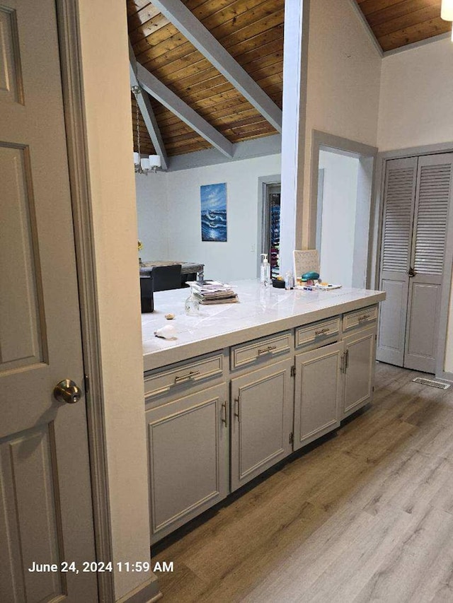 1442 Jernigan Rd, Ozark, AL 36360 - bathroom featuring wood ceiling, wood finished floors, and vanity
