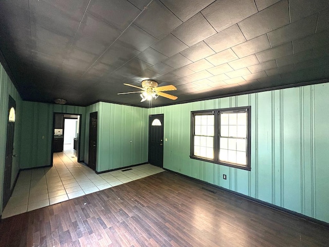 176 Camilla Ave, Ozark, AL 36345 - unfurnished living room featuring ceiling fan and wood finished floors