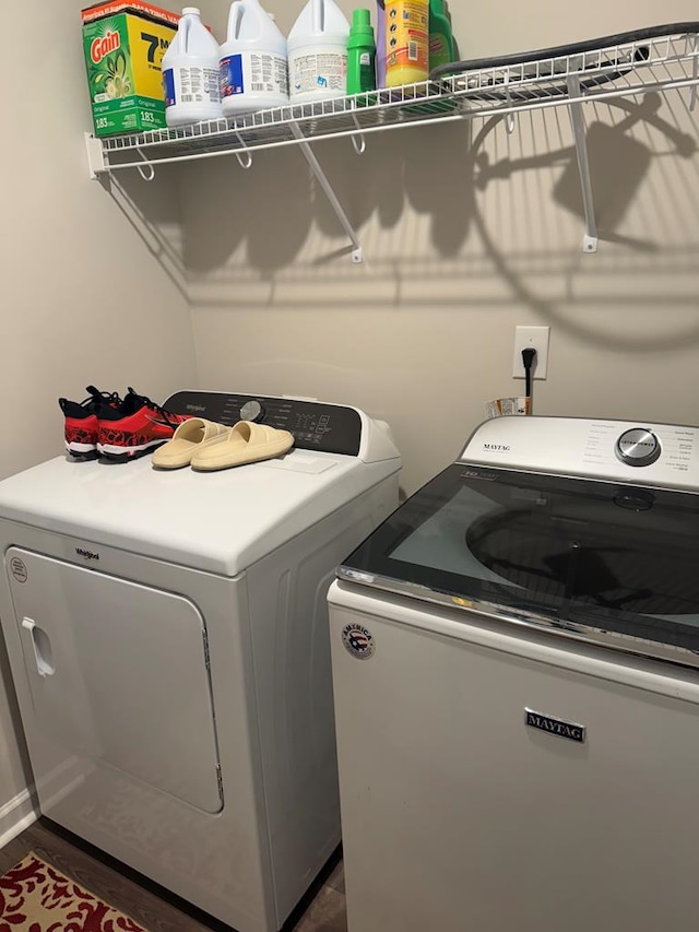 washroom with washer and clothes dryer