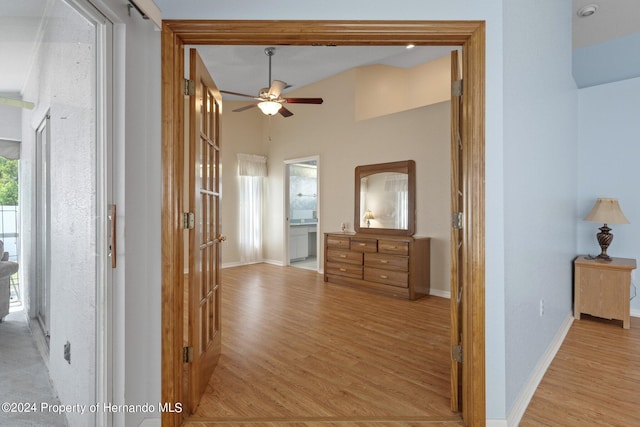 corridor featuring light hardwood / wood-style flooring