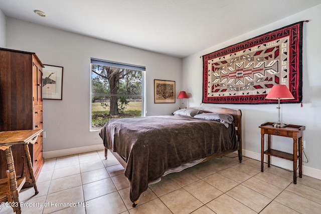 view of tiled bedroom