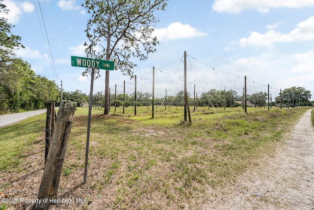 view of road featuring a rural view