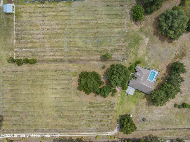 aerial view featuring a rural view