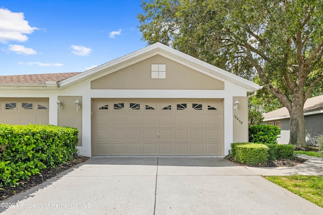 view of garage