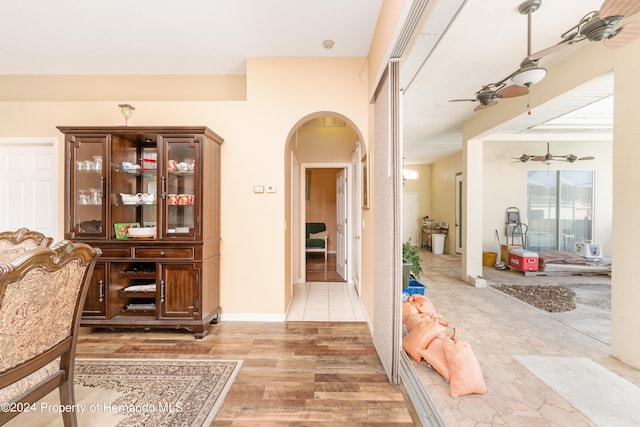 hall featuring wood-type flooring