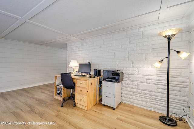 office space featuring wood-type flooring