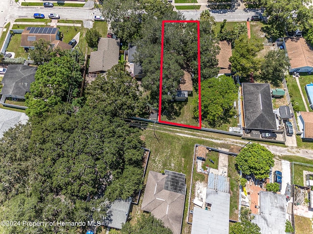 6635 Stewart Ave N, Saint Petersburg, FL 33702 - aerial perspective of suburban area with property parcel outlined