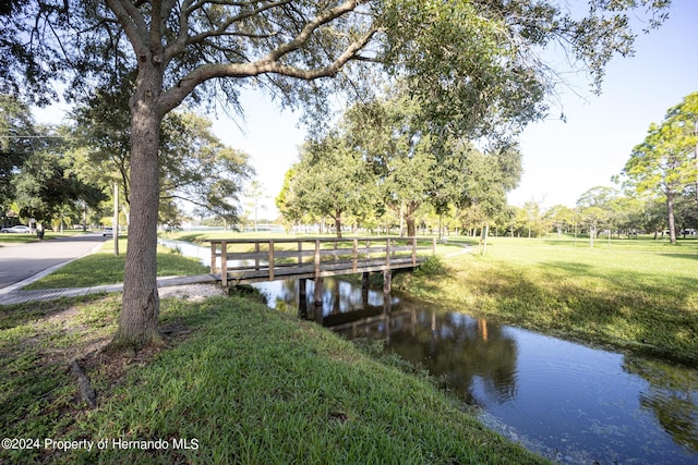 6635 Stewart Ave N, Saint Petersburg, FL 33702 - dock with a yard and a water view