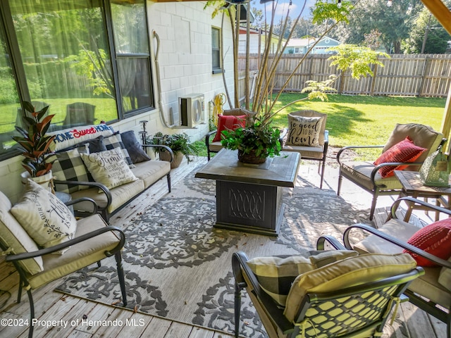 view of patio with an outdoor hangout area