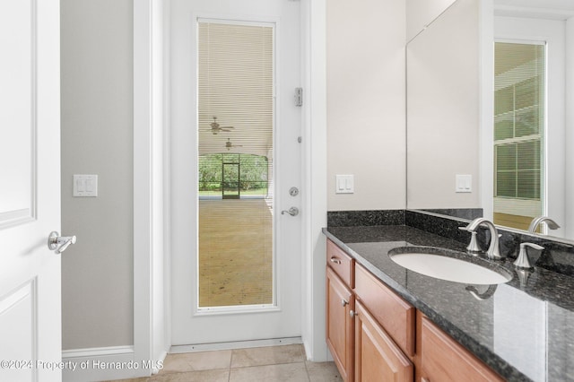 bathroom featuring vanity and tile patterned floors