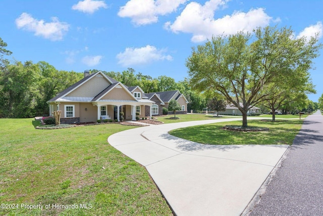 view of front of house with a front yard