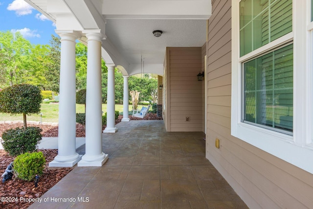 view of patio with covered porch