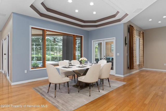 dining space featuring light hardwood / wood-style flooring