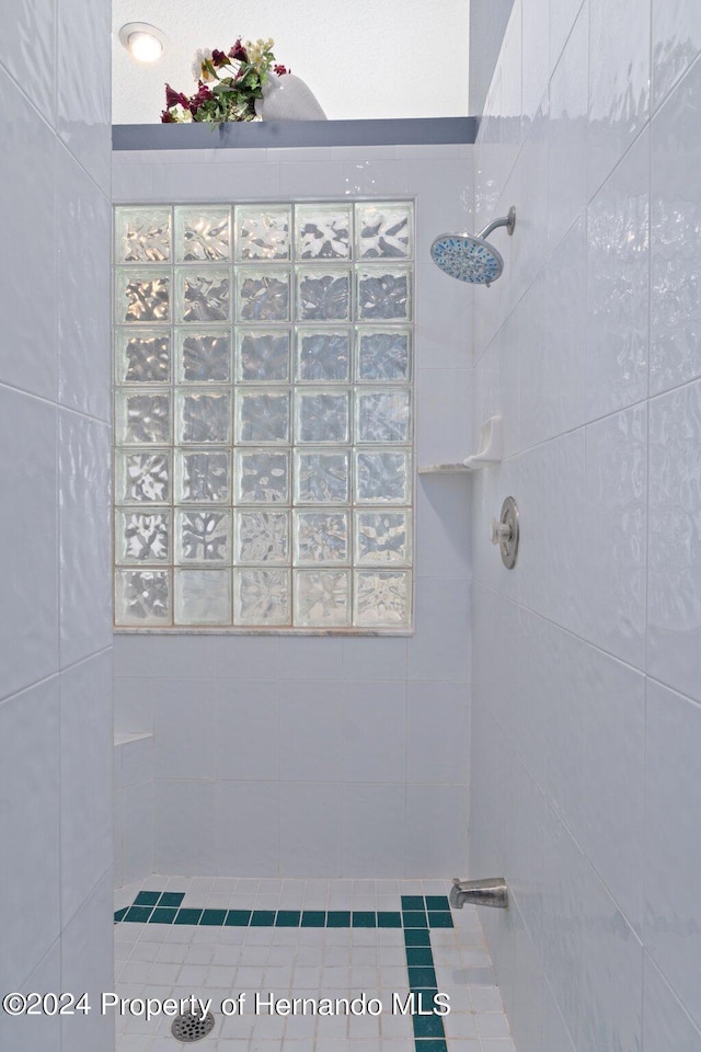 bathroom with tiled shower