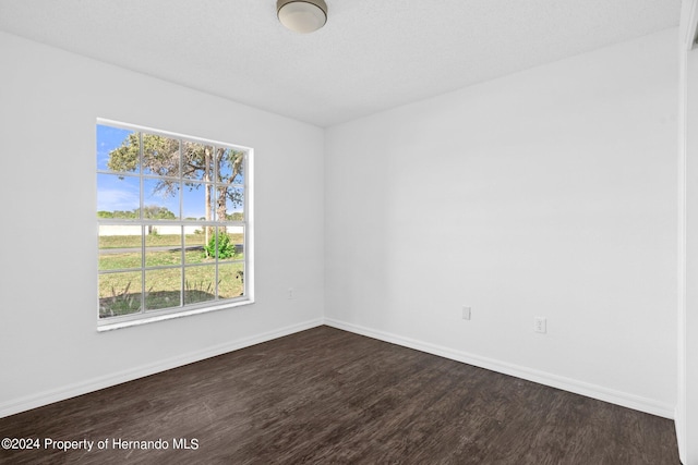 spare room with dark wood-type flooring