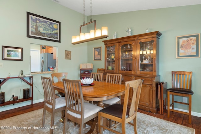 dining area featuring light hardwood / wood-style flooring