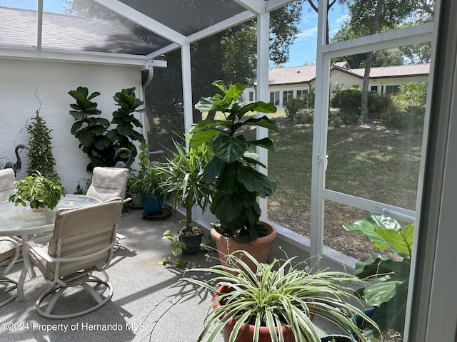 view of sunroom