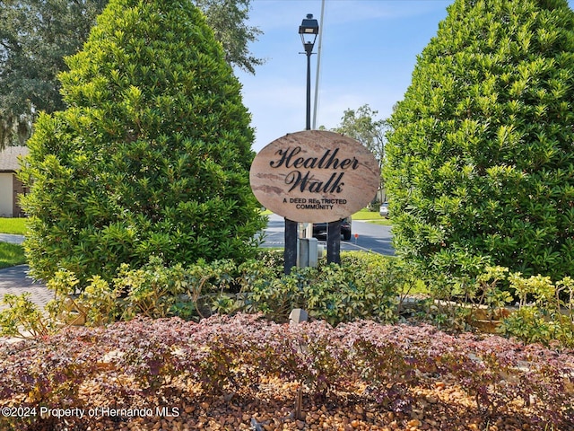 view of community sign