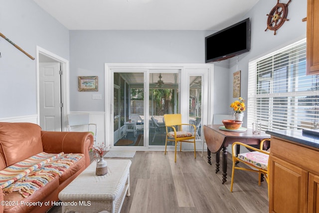 living room featuring light hardwood / wood-style floors