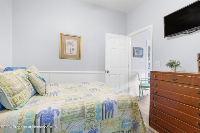 bedroom featuring light hardwood / wood-style flooring