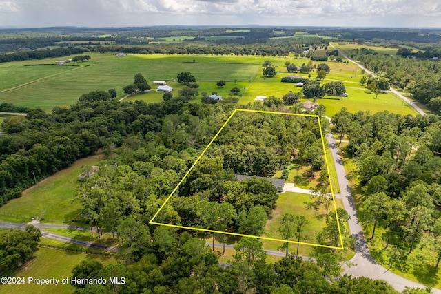 aerial view with a rural view