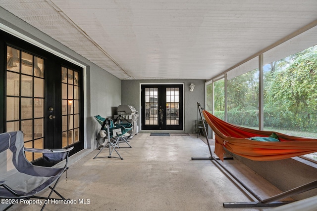 sunroom with french doors