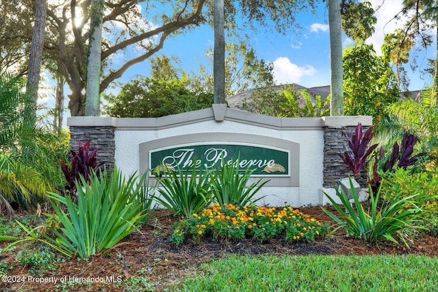 view of community sign