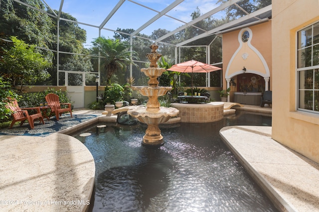 exterior space featuring a patio and a lanai