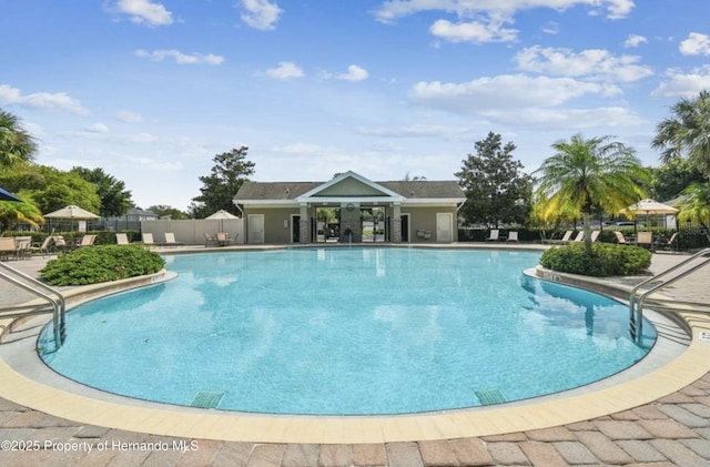 view of pool featuring a patio